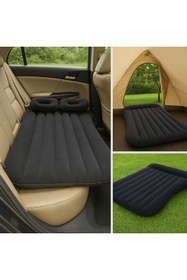 Resim Yellowtech Şişme Araba Koltuk Yatağı Siyah – Otomobil Arka Koltuk Uyumlu, Pompa Yastık Tamir Setli 