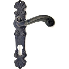 Resim Skygo Antika Tarz Dekoratif Pirinç Okyanus Banyo Kapı Kolu - 230x46 mm, Oksit 