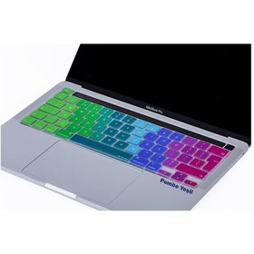 Resim Apple Uyumlu MacBook Pro Klavye Koruyucu M1-m2, 13inç Dazzle Uk-eu İngilizce A2338 2289 2251 A2141 İle Pembe Yeşil 