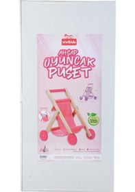 Resim Ahşap Oyuncak Puset Vivikids 