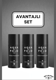 Resim Aqua Di Polo 1987 Gran Paradiso Parfümlü Erkek Deodorant Seti 150 ml 3 Adet | Odunsu, Narenciye | Alüminyum İçermez 