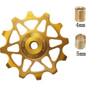 Resim Teltree Bisiklet Vites Sistemleri İçin Seramik 12t Geri Vites İçin Metal Yönlendirici Tekerlek - Dağ Ve Yol Bisikletleri Uyumlu Sarı 