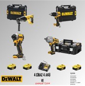 Resim Dewalt DCH133NT + DCD805NT + DCF850N + DCF964NT 4 Adet 5 Amper Akü + Şarj Aleti Set 