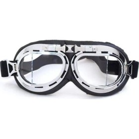 Resim MOTOANL Motosiklet Gözlük Chopper Ve Scooter Model Retro,cafer Racer, Bobber Tarz Lastikli Motor Gözlüğü 