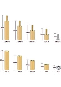 Resim 120 Adet M3 Metal Distans Vida Somun Seti Aralıyıcı Stand Off 10 Çeşit Şeffaf Çantada 