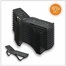 Resim Brezza Elite Bahçe Havuz Şezlong Antrasit 10 Adet 
