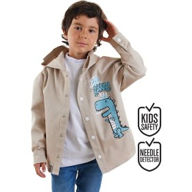 Resim Denokids Dino Oversize Gabardin Erkek Çocuk Gömlek Ceket Uzun Kol Modern Regular Fit 