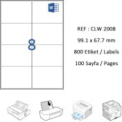 Resim Crea Label Clw-2008 99.1 X 67.7 Mm Lazer Etiket 