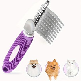 Resim 1 adet PetPro Paslanmaz Çelik Köpek Tüy Tarağı - Karışık Alt Tüyler İçin Açma Aracı, Güvenli Yuvarlak Bıçaklar, GoldenDoodle ve Kediler İçin Kaymaz Sap, Pilsiz 