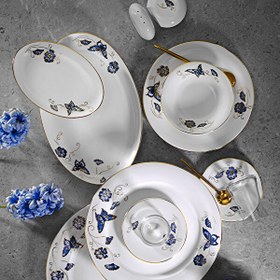 Resim Evaliza Nostalji Kelebek 42 Parça 6 Kişilik Kahvaltı Takımı 