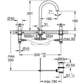Resim Grohe Atrio 3 Delikli Lavabo Bataryası L-Boyut - 20643AL0 Siyah 