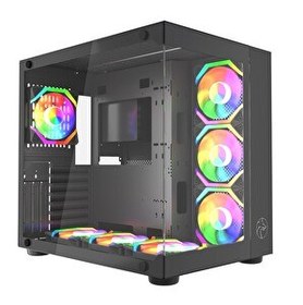 Resim Gametech Prime V3 Tuş Kontrollü RGB 7x120 MM Fan Oyuncu Bilgisayar Kasası 