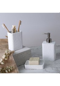 Resim Linen Sıvı Sabunluk Beyaz 