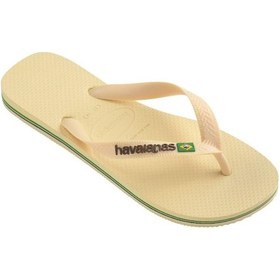 Resim Brasil Logo Buttercream Kadın Parmak Arası Terlik-4763 Krem 