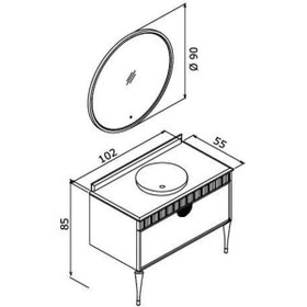 Resim Orka Molino 100 Cm Beyaz Banyo Dolabı Takımı Ve Boy Dolabı Navaro/antrasit 