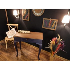 Resim Wooding 80 Cm Çekmeceli Masif Lacivert Naturel Dresuar (548586616) Lacivert 