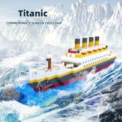 Resim 620 Parça Titanic Kruvaziyer Gemisi Yapı Blokları Yapboz - Erkekler & Kızlar için Zorlu STEM Oyuncak, Karışık Akrilik Renkler, Gerçekçi Tasarımlı Detaylı Model, Deniz Tutkunları için Mükemmel Hediye 