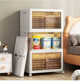 Resim Piev Çok Amaçlı Kapaklı İstiflenebilir Organizer Dolap 4 Lü Antrasit 