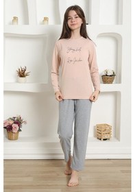 Resim Akbeniz Kız Çocuk Penye Pijama Takım 20425 Pudra 