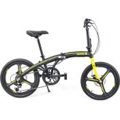 Resim 2032 Transformers 2d 20" Jant 6 Vites Katlanır Bisiklet 2022 Mat Siyah -sarı 