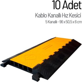 Resim İleri Trafik 10'lu Kablo Kanallı Hız Kesici Seti 5 Kanallı, Yol Kasisi 96 x 50,5 x 6 cm 