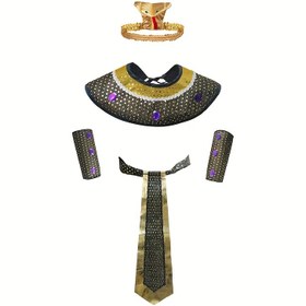Resim Halloween Kadın Mısır Kostümü Cosplay Mısır Kraliçesi Aksesuarları Şapka Boyun Kemer Bilek Koruyucu Karnaval Partisi Kostüm Tatil Rol Oynama Seti 