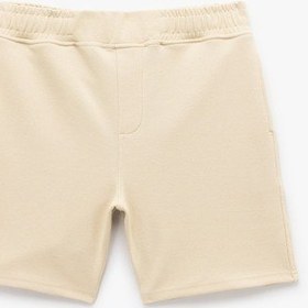 Resim Koton Cep Detaylı Pike Kumaş Beli Lastikli Bermuda Şort Bej 5sam40002mk Ekru 