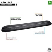 Resim Fiat Ducato Uyumlu 3 Uzun Şase Newline Siyah Yan Basamak 313 Cm 2006 Üzeri 