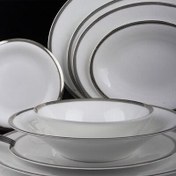 Resim Evaliza Coupe Sade Paisley Platin 101 Parça 12 Kişilik Yemek Takımı 