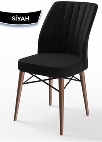 Resim Canisa Arp Serisi 70x110 Sabit Mutfak Masası Takımı Barok Desen Masa 4 Siyah Sandalye Masa Barok Ahşap Desen Sandalye Siyah 