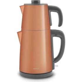 Resim Karaca Gastro Dem 2 In 1 Çelik Inox Çay Makinesi Galactic Bronze 