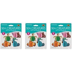 Resim Sea Creatures Petek Parti Süslemeleri - 3'lü Paket 07 Beyaz 