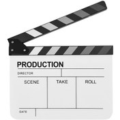 Resim Yaozixa Beyaz Akrilik Film Klapboard - İngilizce Model 2, 30x24.5cm, Ahşap Bileşenli Sahneler İçin 