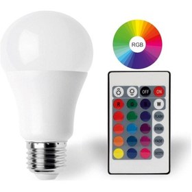 Resim Rgb Led Ampul 10W 806 Lümen Ac-85-265V 16 Farklırenk Uzaktan K . 