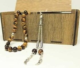 Resim Kaplan Gözü Taşı Tesbih 8mm Ahşap Kutulu 