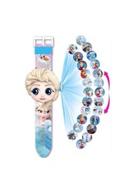 Resim Kumik Elsa Projeksiyonlu Kız Çocuk Saat Mavi 