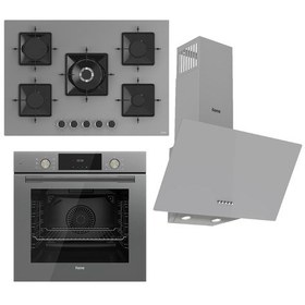 Resim Ferre QMS63CPR + SS038 + D088 Gri Ankastre Set 