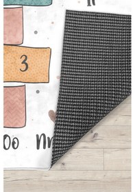 Resim Alfabe Eğitici Bambu Çocuk Halısı Beyaz 