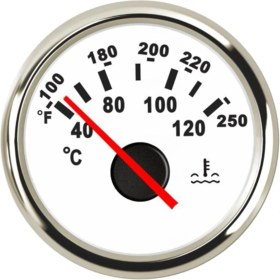 Resim Blesiya 52MM 2 "9-32V Tekne Deniz Su Sıcaklığı Ölçer Beyaz Kadran Tipi (Yurt Dışından) 