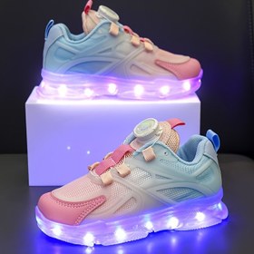 Resim GUANGLAN Çocuk LED Işıklı Sneaker'lar - Renkli, Yıldız Desenli, USB Şarj Edilebilir, Nefes Alabilen Kumaş Üst, Düşük Top Tasarım, Toka Kapatma, Tüm Mevsim Yürüyüş Ayakkabıları, Erkek ve Kız Çocukları İçin, 14 ve Altı, Rahat Koşu Ayakkabıları|Parlayan Orta Taban|Hafif Ayakkabılar, Çocuk Sneaker'ları 