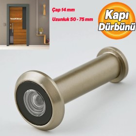 Resim Badem10 Kapı Dürbünü Kısa Saten 50-75 mm Ayarlanabilir 14 mm Geniş Açılı Güvenlik Kapı Gözetleme Dürbünü 