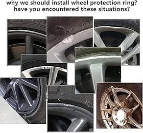 Resim Evrensel Alaşımlı Jant Koruyucuları - 40,6-50,8 cm Çizilmez Tekerlek Kenarı Halkası, Araba Tekerleğini Sürtünme ve Çizik Onarımı için 4 Parçalı Set, Kırmızı Naylon Jant Şeritleri (Boyut: 48,2 cm) 