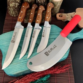 Resim SürLaz 5 Parça Sürmene Bıçak Seti Et Bıçağı Mutfak Bıçağı Salata Bıçağı 