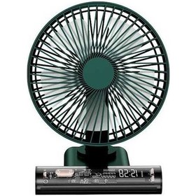 Resim Tongxida Yeşil Mini Masa Vantilatörü, Usb Şarjlı Döner Başlık 