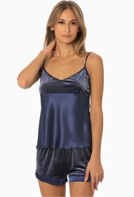 Resim Pierre Cardin Kadife Saten Kadın Şort & Kombi Takım - 440 Lacivert 