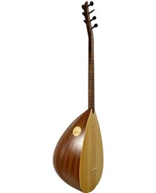 Resim Kısa Sap Üst Kalite Çift Kafes Bağlama Maun Tekne, Ladin Kapak, Maun Sap Kılıf Hediyeli 
