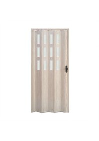 Resim Faran Dekorasyon 160 x 215 Akçaağaç Renk Camlı Pvc Akordiyon Katlanır Kapı - FRNAKMODEL-101 