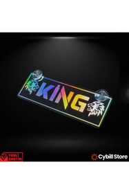 Resim CybillStore KİNG Yazılı Hologramlı Vantuzlu Parlak Siyah Dekor Pleksi Plaka 22 x 7.5 CM 