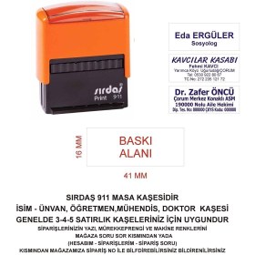 Resim Sırdaş 911 Isim Ünvan Kaşesi - Turuncu Makina 
