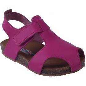 Resim Toddler 8214 Doğal Deri,Anatomik Mantar Taban Sandalet 21-25 Fuşya 